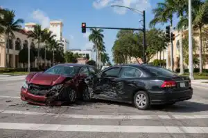 A T-bone collision at a Florida intersection after a car ran a red light